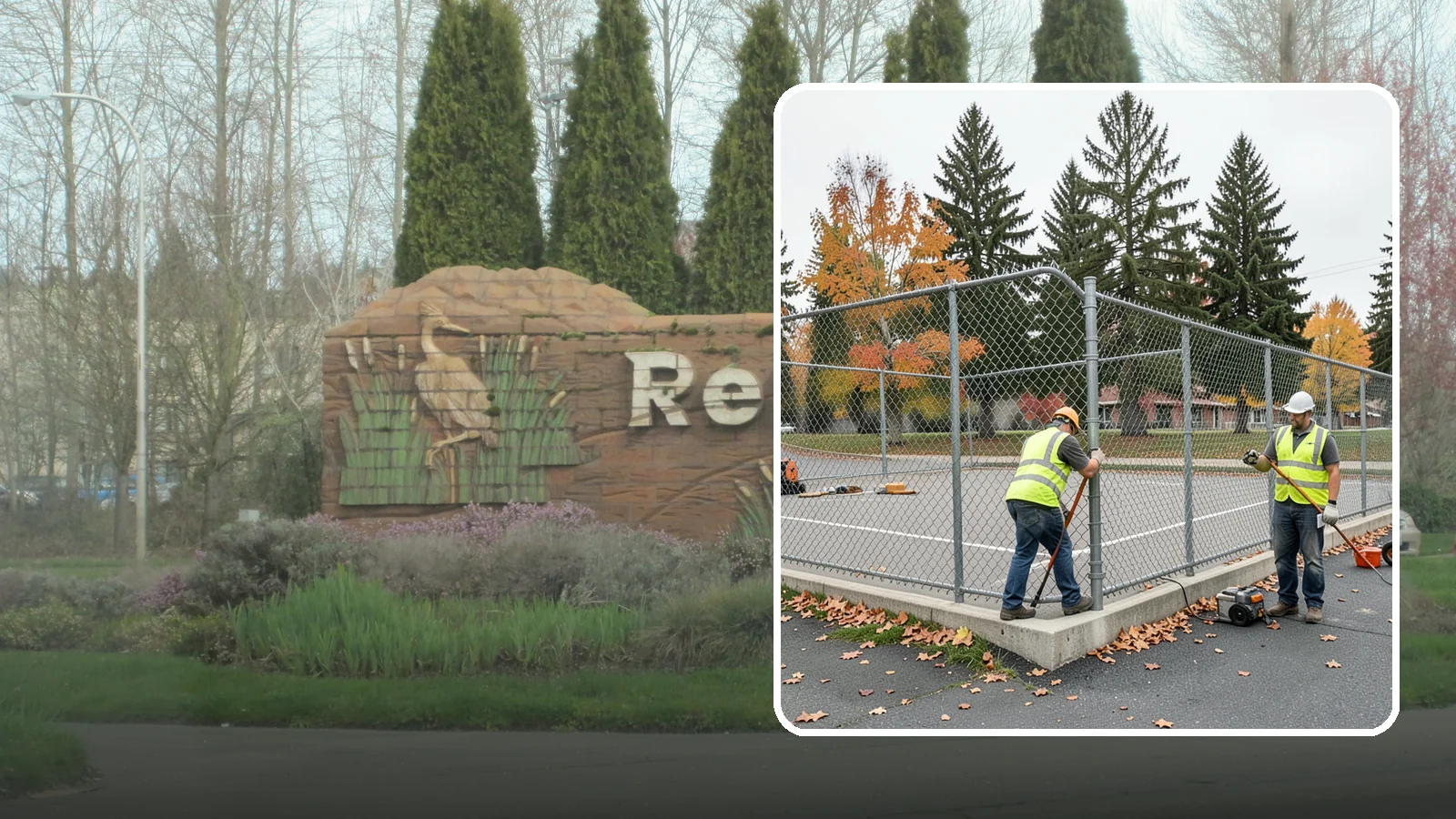 Court Fence Repair in Renton, King County, WA - Chain-link and windscreen repair that restores enclosure and safety on public sport court perimeters.