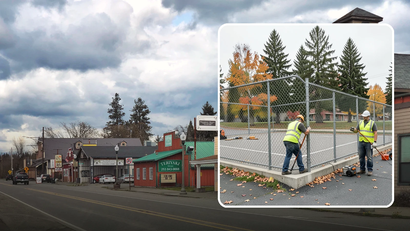 Court Fence Repair in Roy, Pierce County, WA - Chain-link and windscreen repair that restores enclosure and safety on public sport court perimeters.