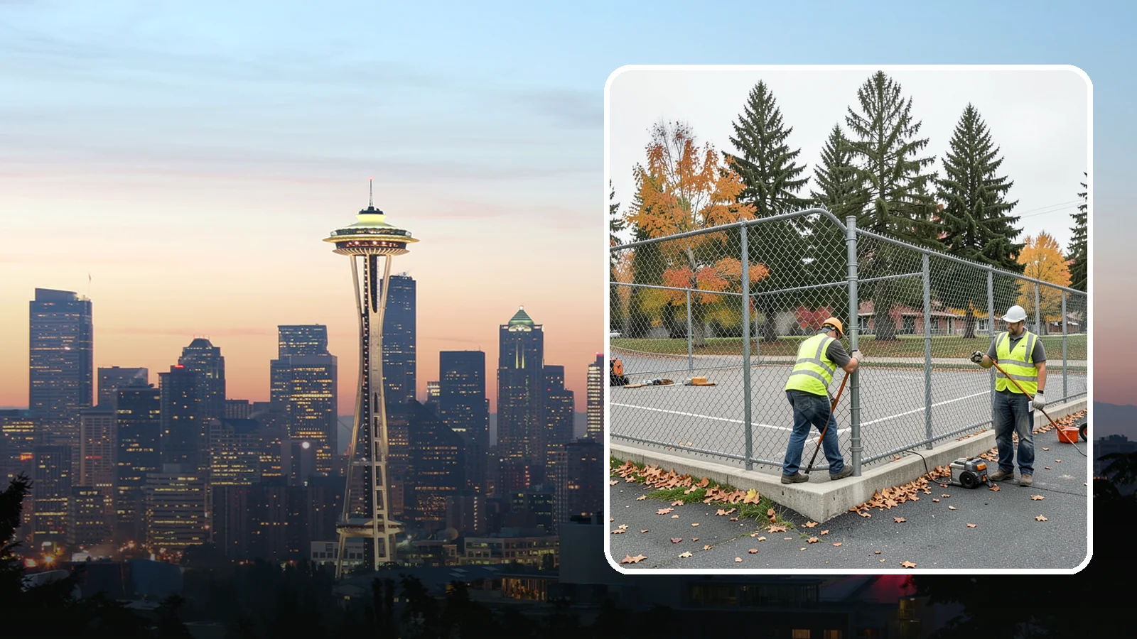 Court Fence Repair in Seattle, King County, WA - Chain-link and windscreen repair that restores enclosure and safety on public sport court perimeters.