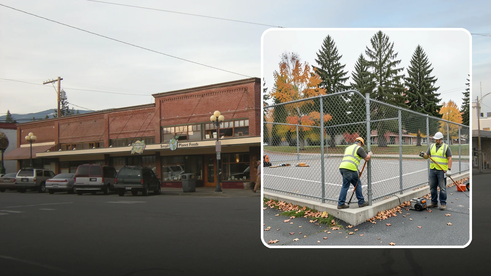 Court Fence Repair in Sedro-Woolley, Skagit County, WA - Chain-link and windscreen repair that restores enclosure and safety on public sport court perimeters.