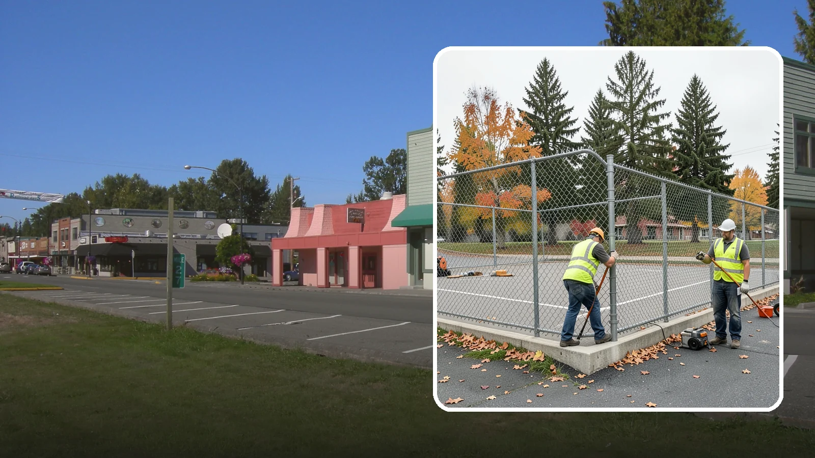 Court Fence Repair in Snoqualmie, King County, WA - Chain-link and windscreen repair that restores enclosure and safety on public sport court perimeters.