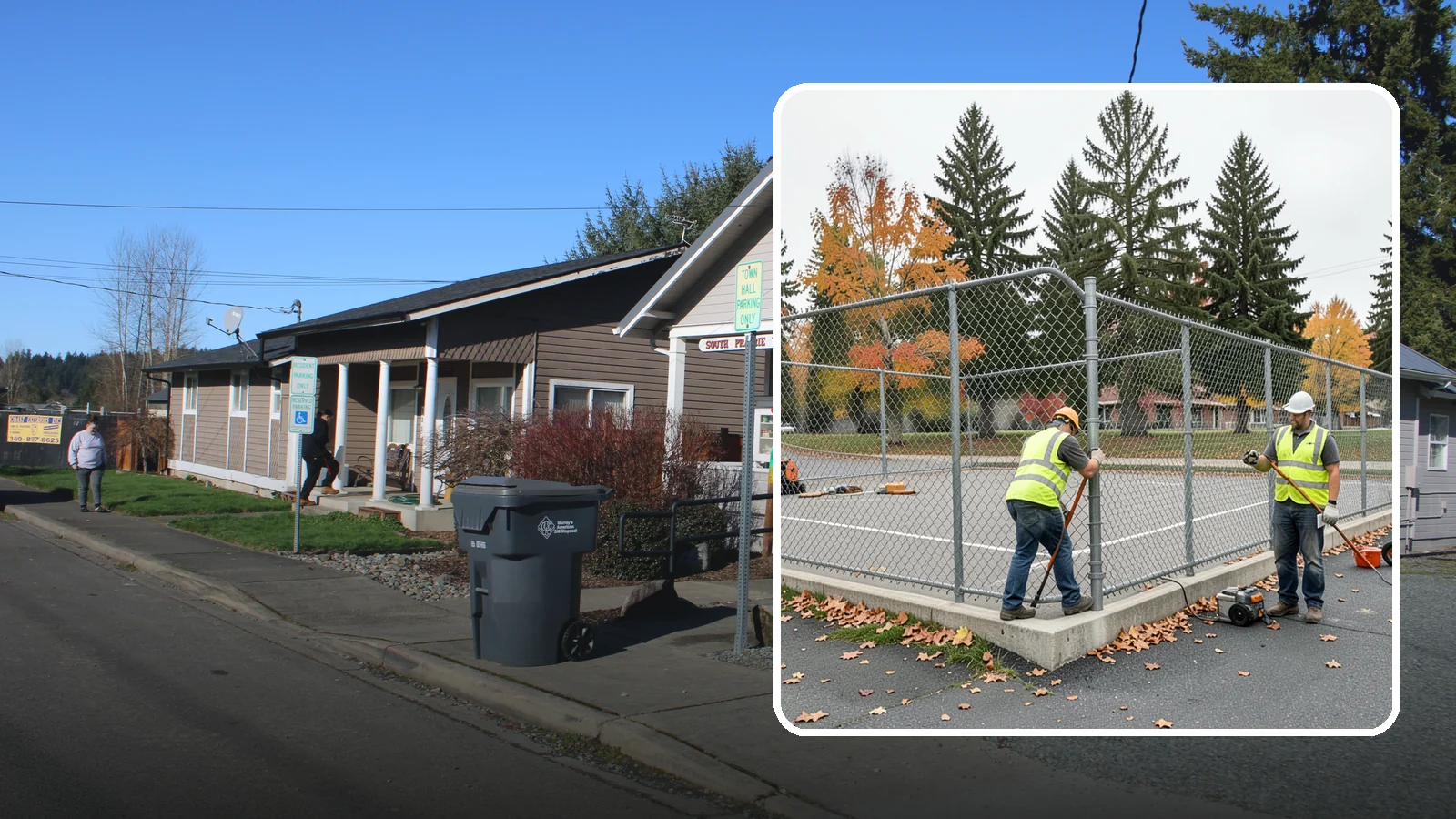 Court Fence Repair in South Prairie, Pierce County, WA - Chain-link and windscreen repair that restores enclosure and safety on public sport court perimeters.