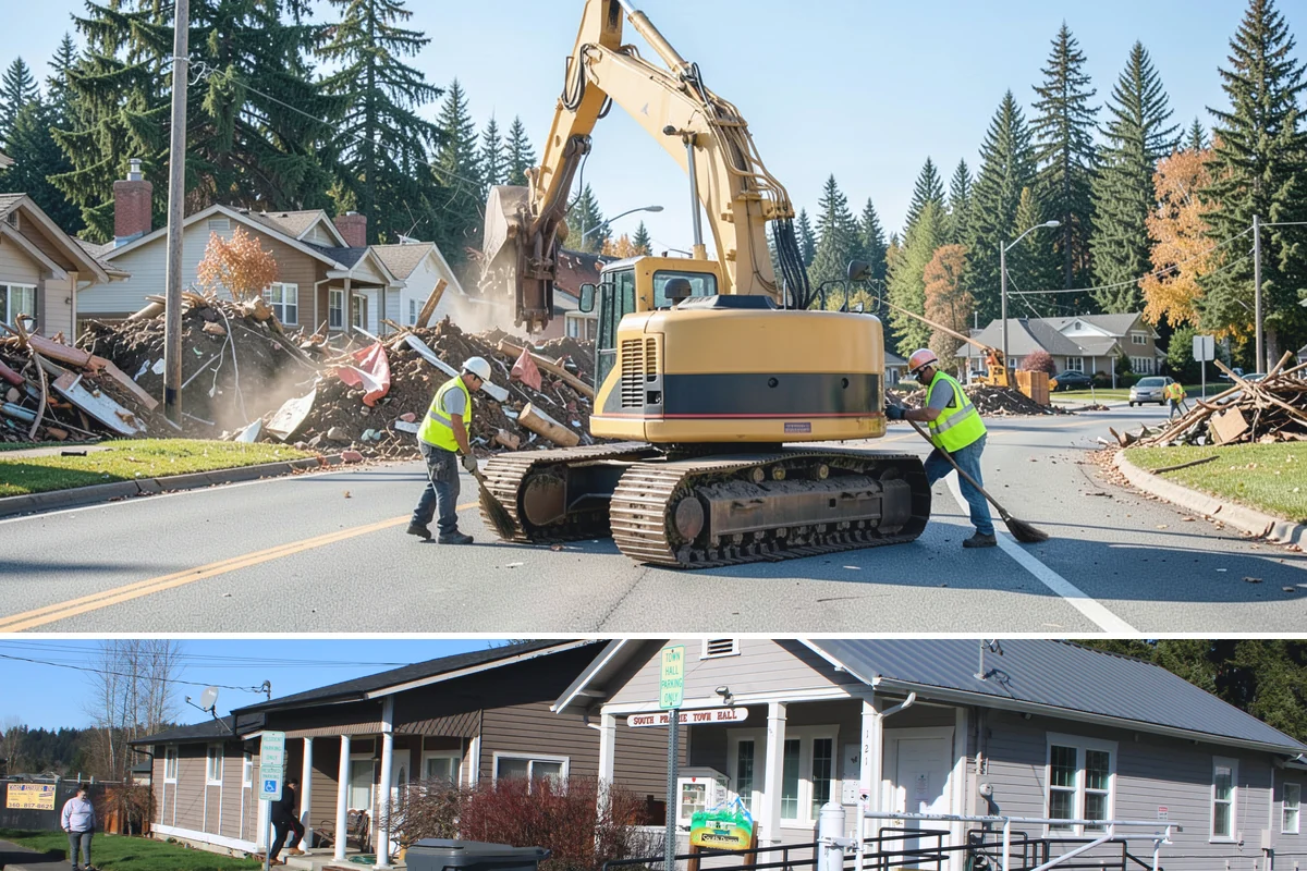 Court Fence Repair in South Prairie, Pierce County, WA - Fence repairs proceed in any season, with dry weather easing post-setting and concrete cure.