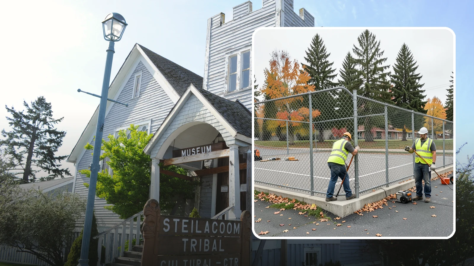 Court Fence Repair in Steilacoom, Pierce County, WA - Chain-link and windscreen repair that restores enclosure and safety on public sport court perimeters.