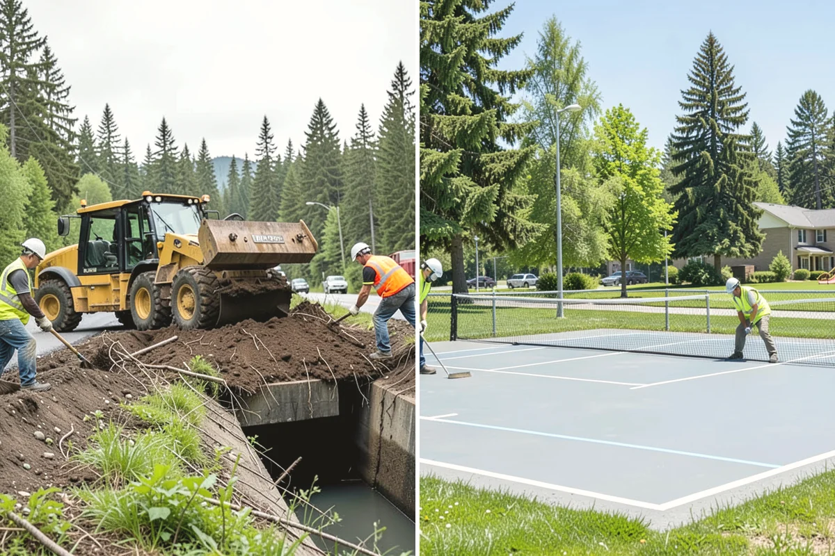 Court Fence Repair in Tukwila, King County, WA - Inspect fabric, posts, gates, and windscreen