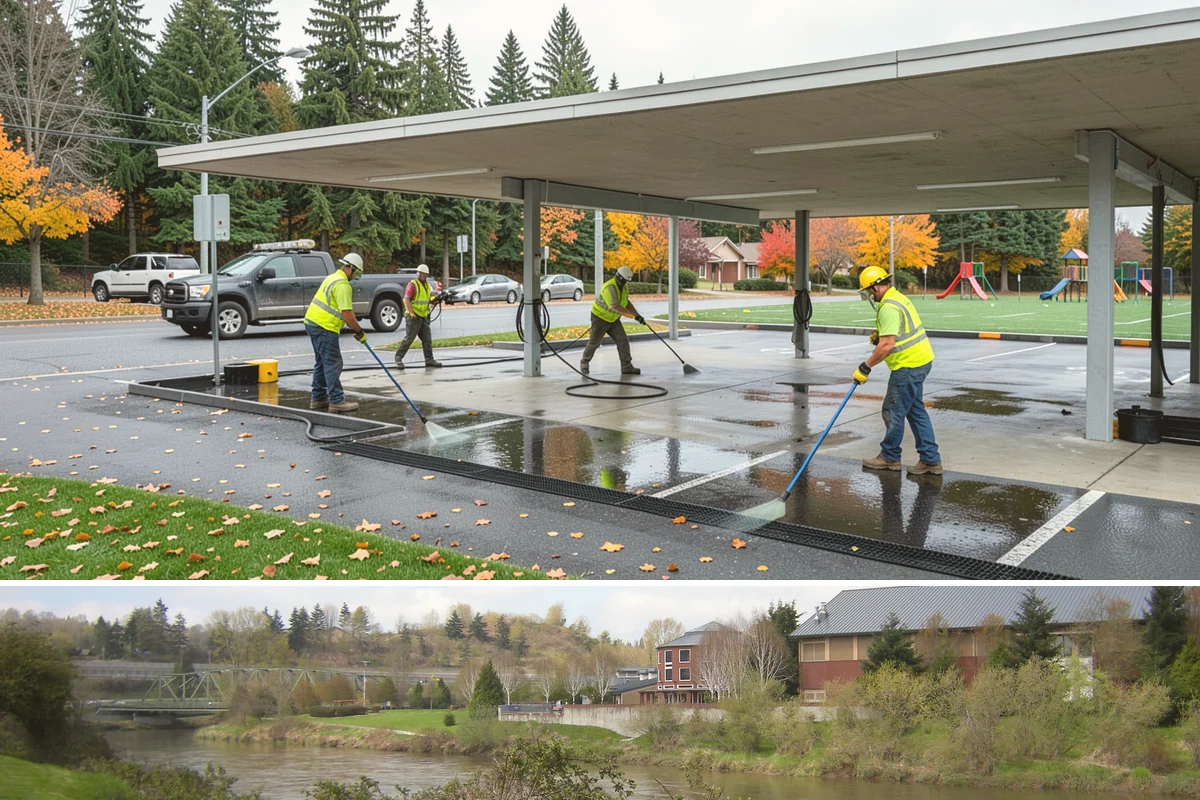 Court Fence Repair in Tukwila, King County, WA - Fence repairs proceed in any season, with dry weather easing post-setting and concrete cure.