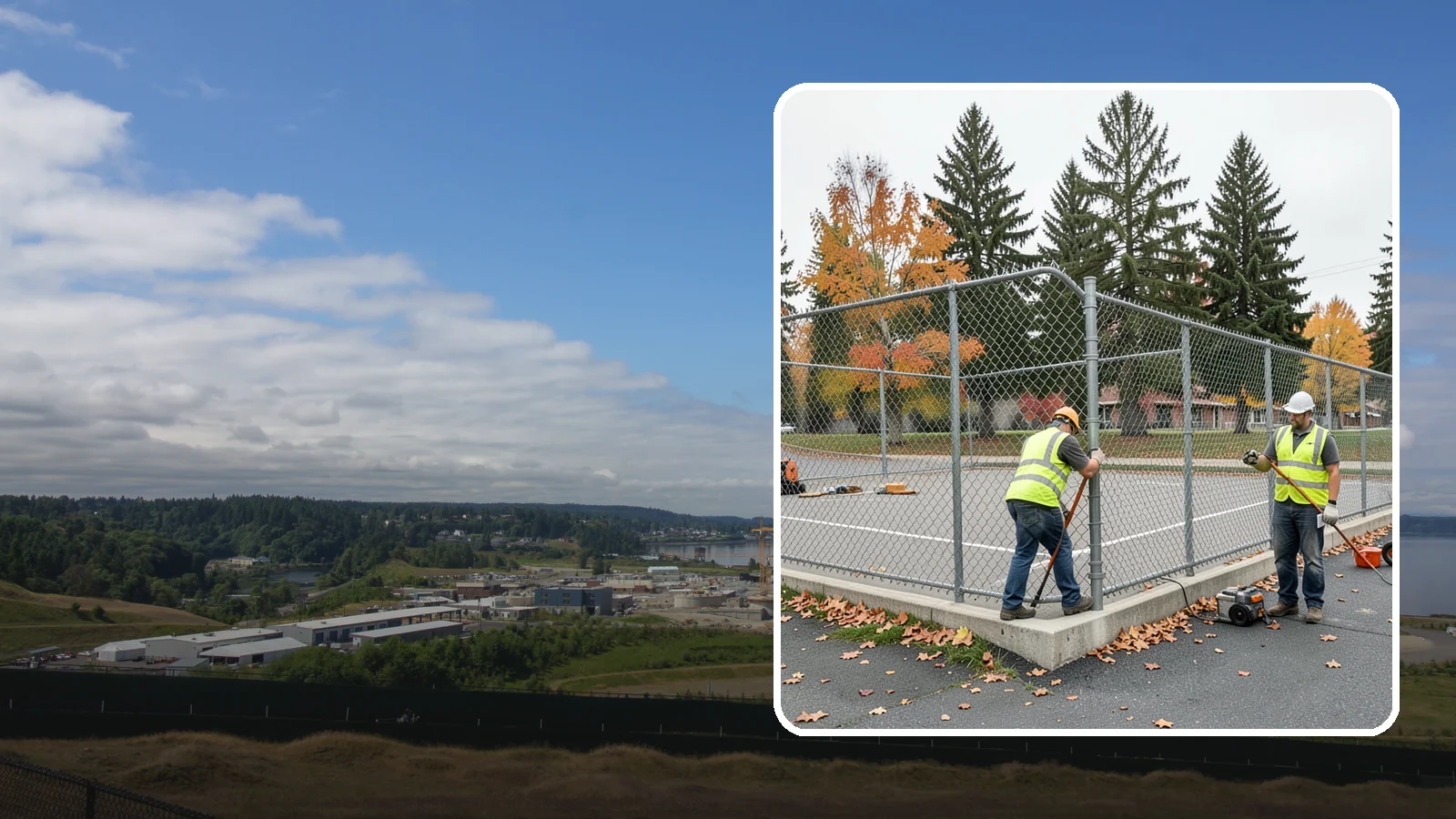 Court Fence Repair in University Place, Pierce County, WA - Chain-link and windscreen repair that restores enclosure and safety on public sport court perimeters.
