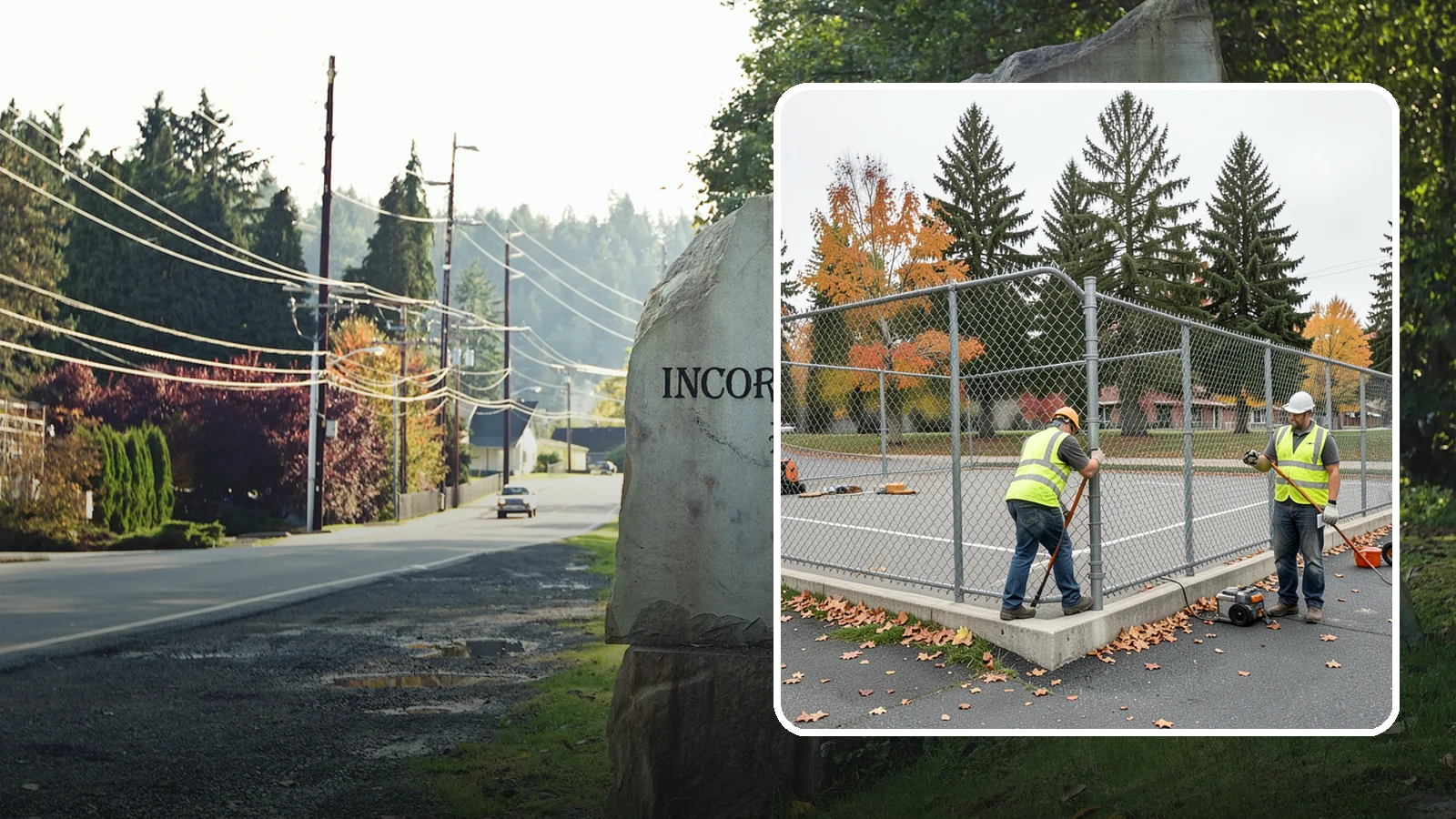 Court Fence Repair in Wilkeson, Pierce County, WA - Chain-link and windscreen repair that restores enclosure and safety on public sport court perimeters.