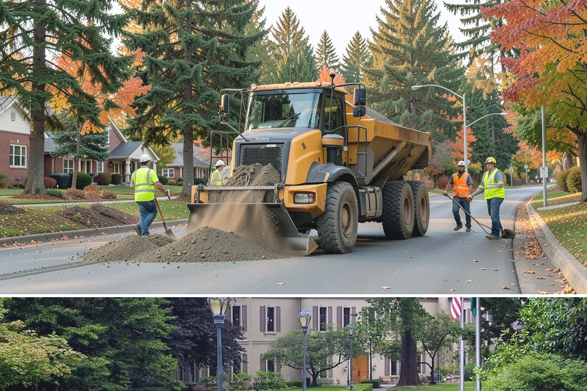 Court Fence Repair in Woodinville, King County, WA - Fence repairs proceed in any season, with dry weather easing post-setting and concrete cure.