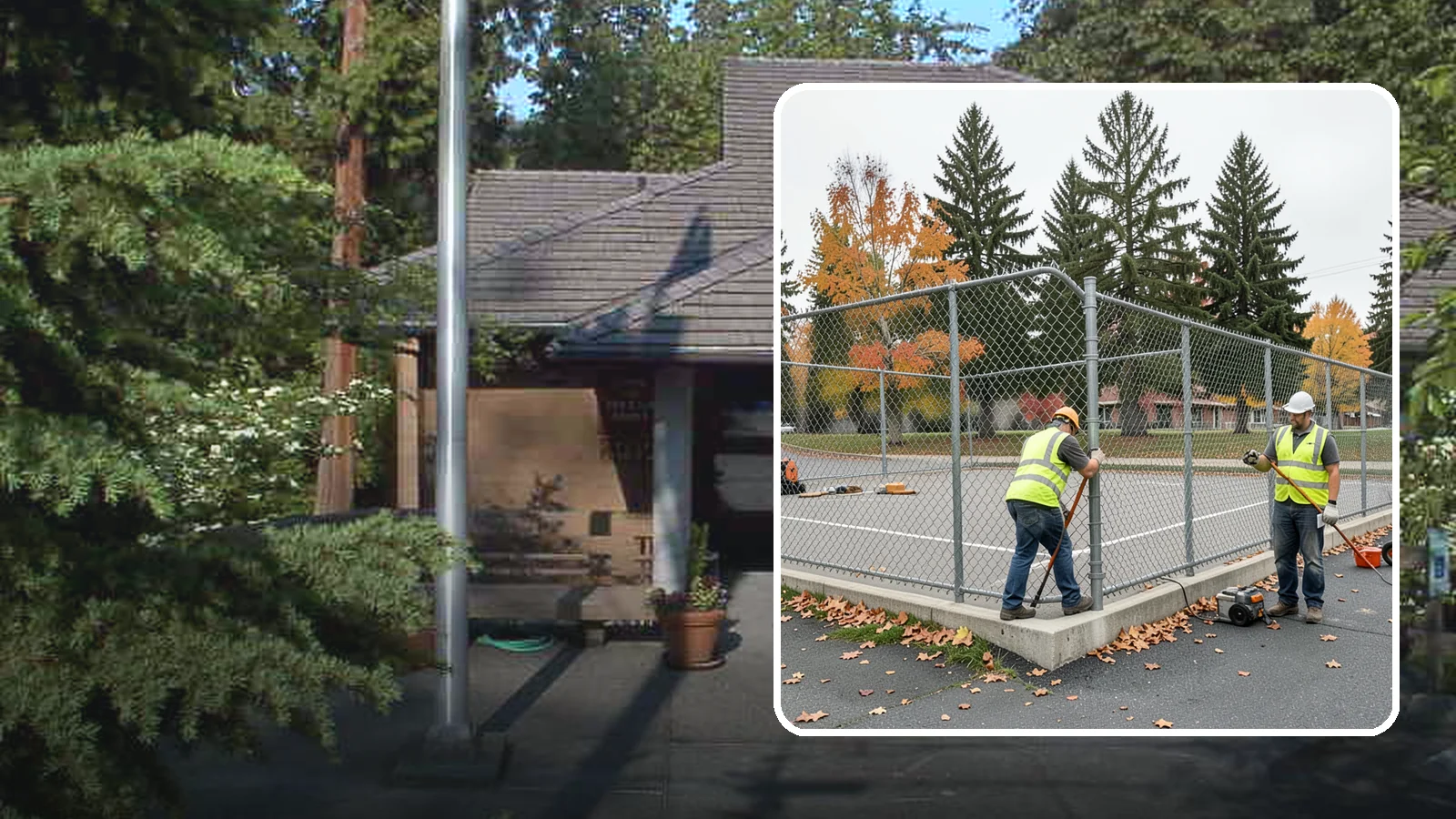 Court Fence Repair in Yarrow Point, King County, WA - Chain-link and windscreen repair that restores enclosure and safety on public sport court perimeters.