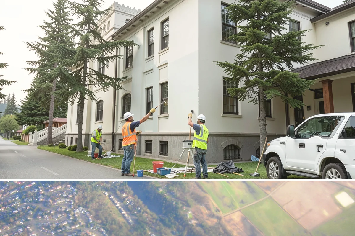 Court Lighting Installation in Algona, King County, WA - Dry summer and early-fall conditions ease trenching and foundation work for new lighting.