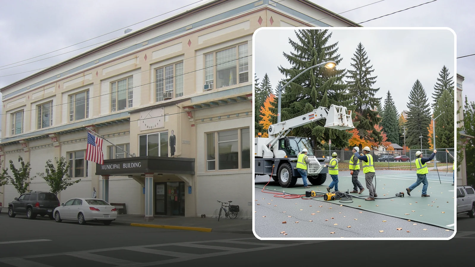 Court Lighting Installation in Anacortes, Skagit County, WA - LED court lighting installation that extends usable hours on public tennis, pickleball, and basketball courts.