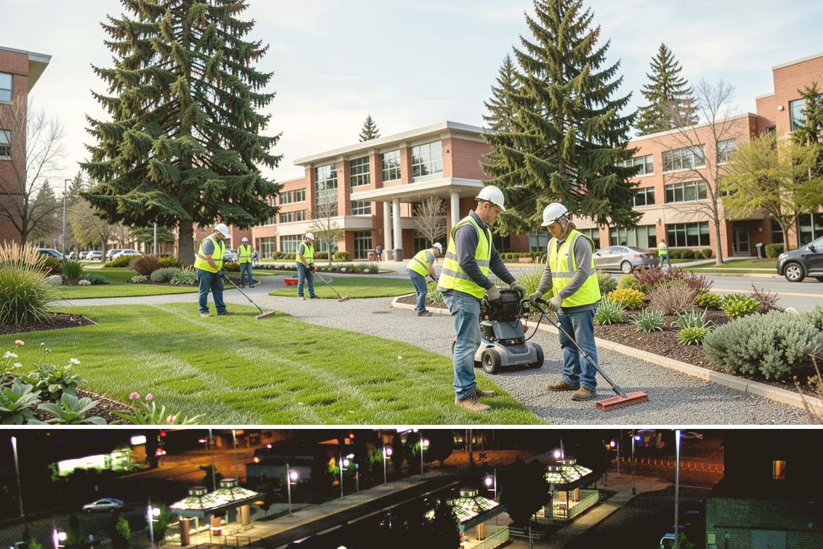 Court Lighting Installation in Auburn, King County, WA - Dry summer and early-fall conditions ease trenching and foundation work for new lighting.