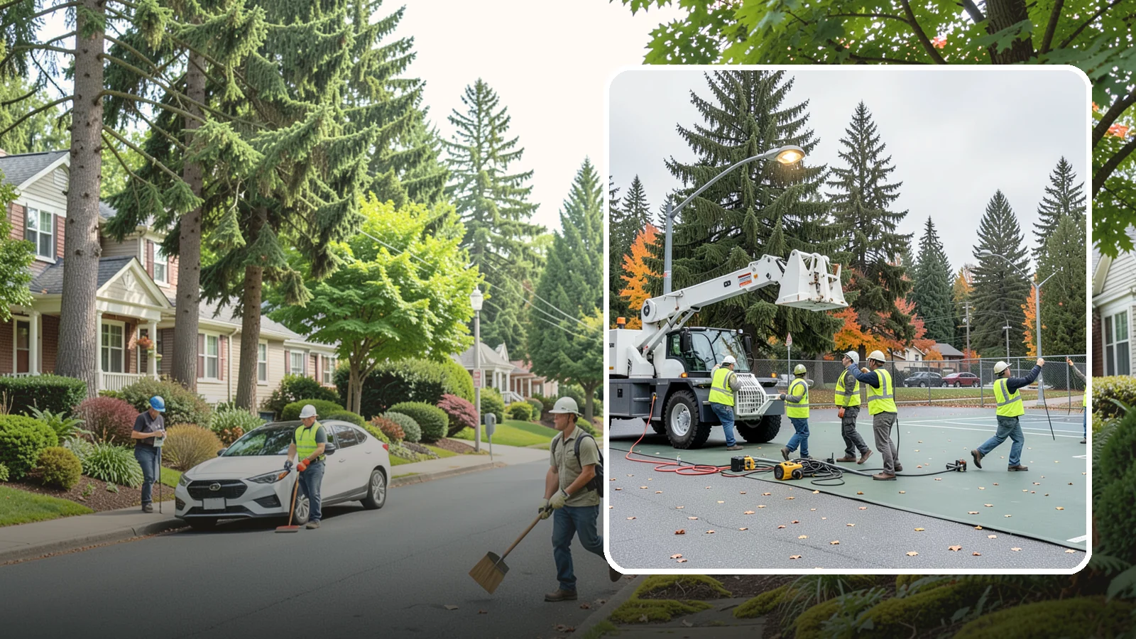 Court Lighting Installation in Beaux Arts Village, King County, WA - LED court lighting installation that extends usable hours on public tennis, pickleball, and basketball courts.