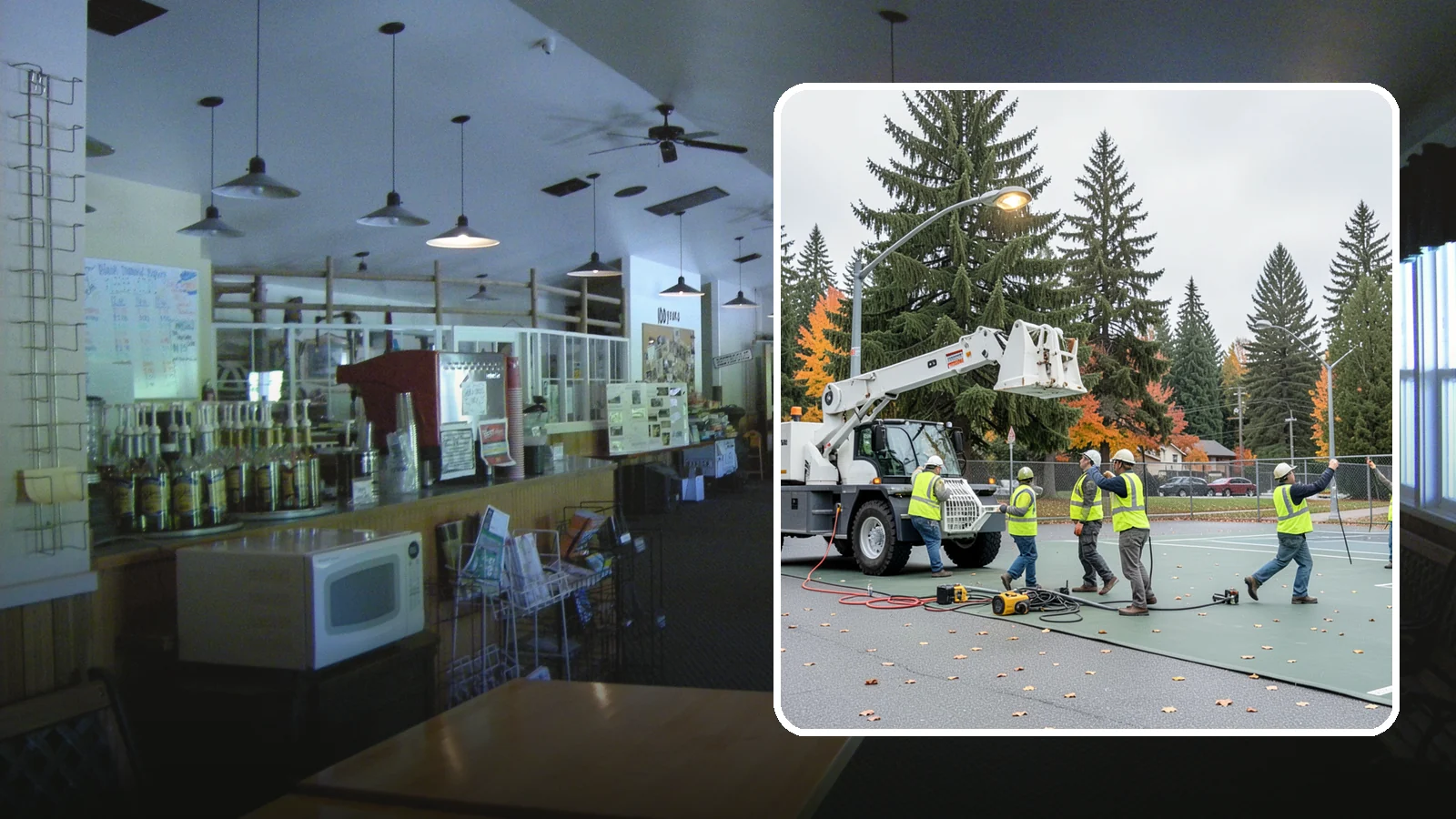 Court Lighting Installation in Black Diamond, King County, WA - LED court lighting installation that extends usable hours on public tennis, pickleball, and basketball courts.
