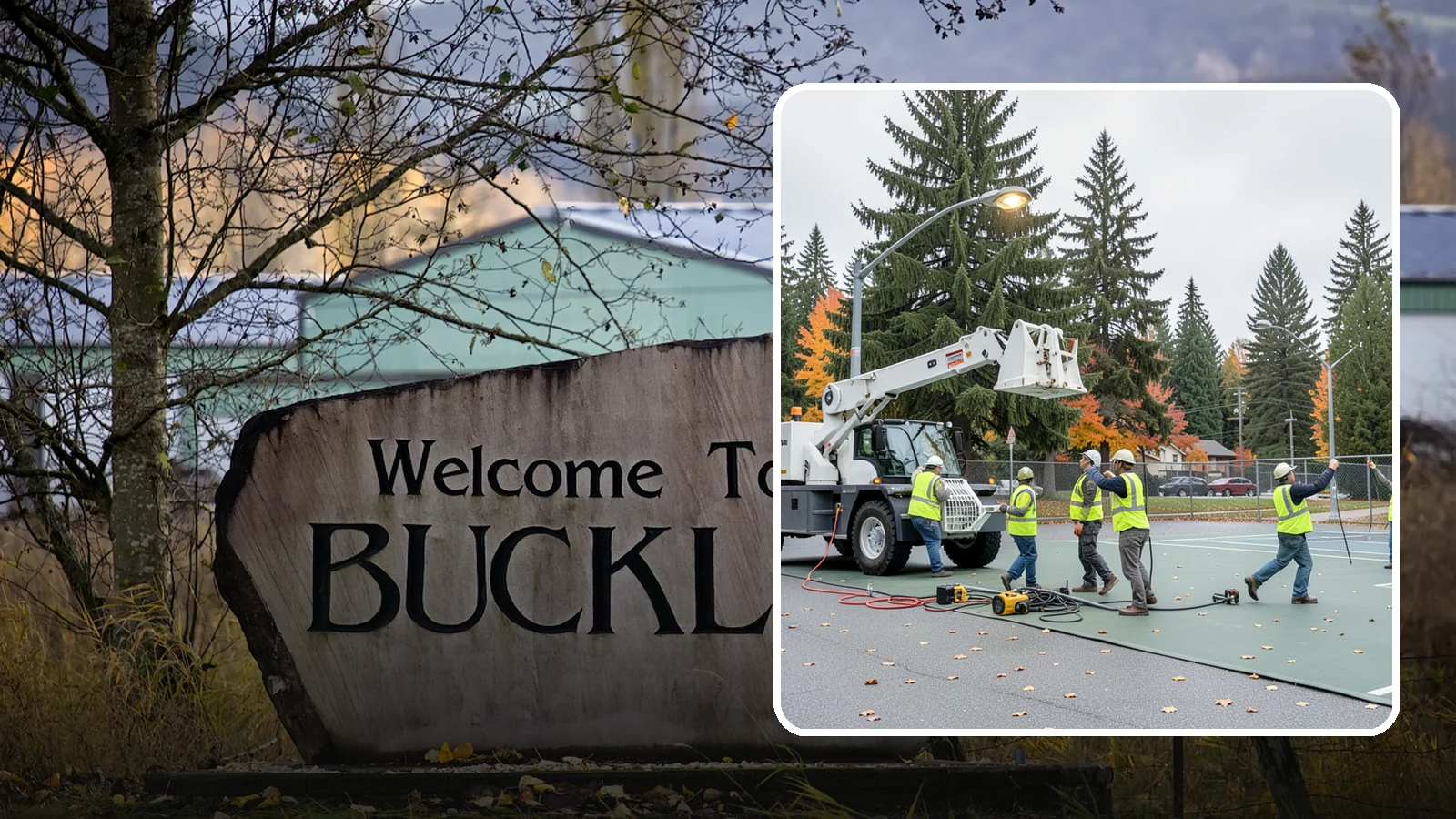 Court Lighting Installation in Buckley, Pierce County, WA - LED court lighting installation that extends usable hours on public tennis, pickleball, and basketball courts.