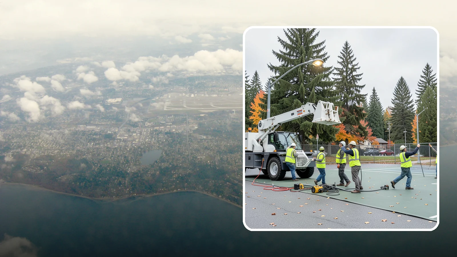 Court Lighting Installation in Burien, King County, WA - LED court lighting installation that extends usable hours on public tennis, pickleball, and basketball courts.