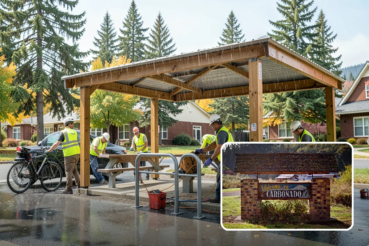 Court Lighting Installation in Carbonado, Pierce County, WA - Extends court availability into evening hours