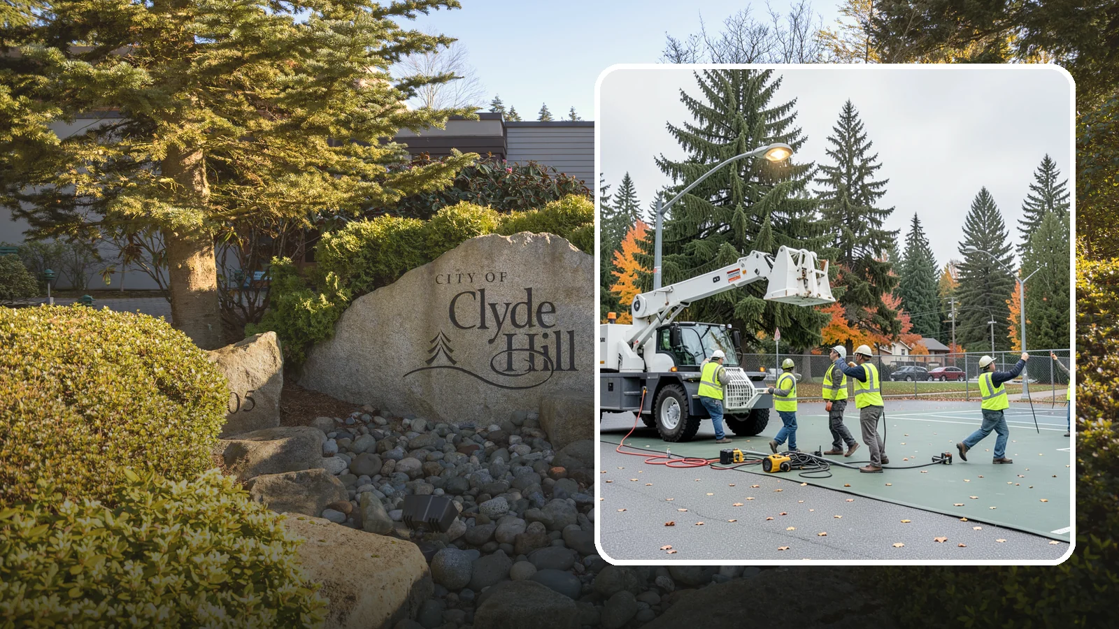 Court Lighting Installation in Clyde Hill, King County, WA - LED court lighting installation that extends usable hours on public tennis, pickleball, and basketball courts.
