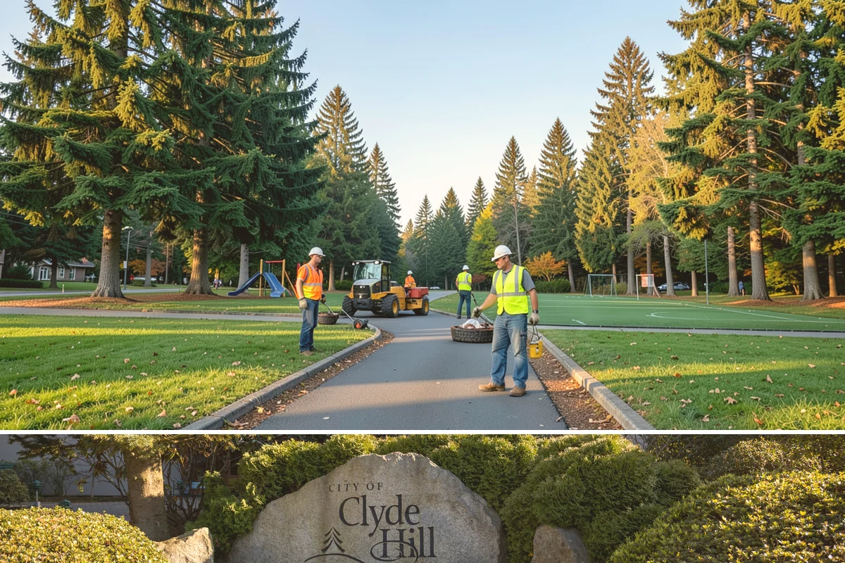 Court Lighting Installation in Clyde Hill, King County, WA - Dry summer and early-fall conditions ease trenching and foundation work for new lighting.