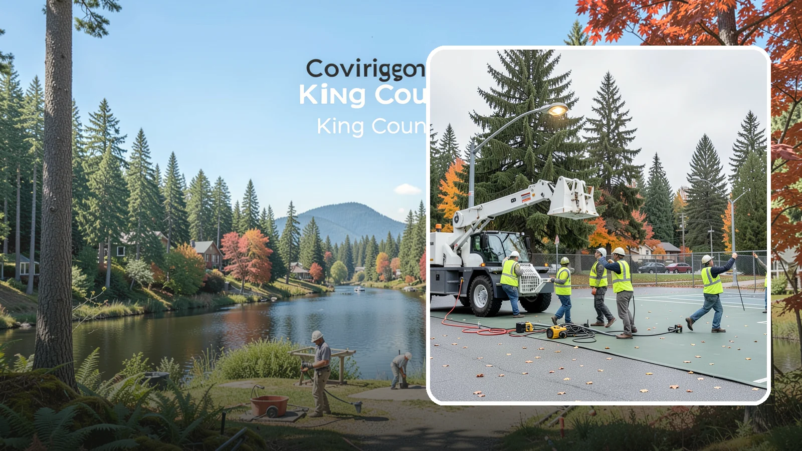 Court Lighting Installation in Covington, King County, WA - LED court lighting installation that extends usable hours on public tennis, pickleball, and basketball courts.
