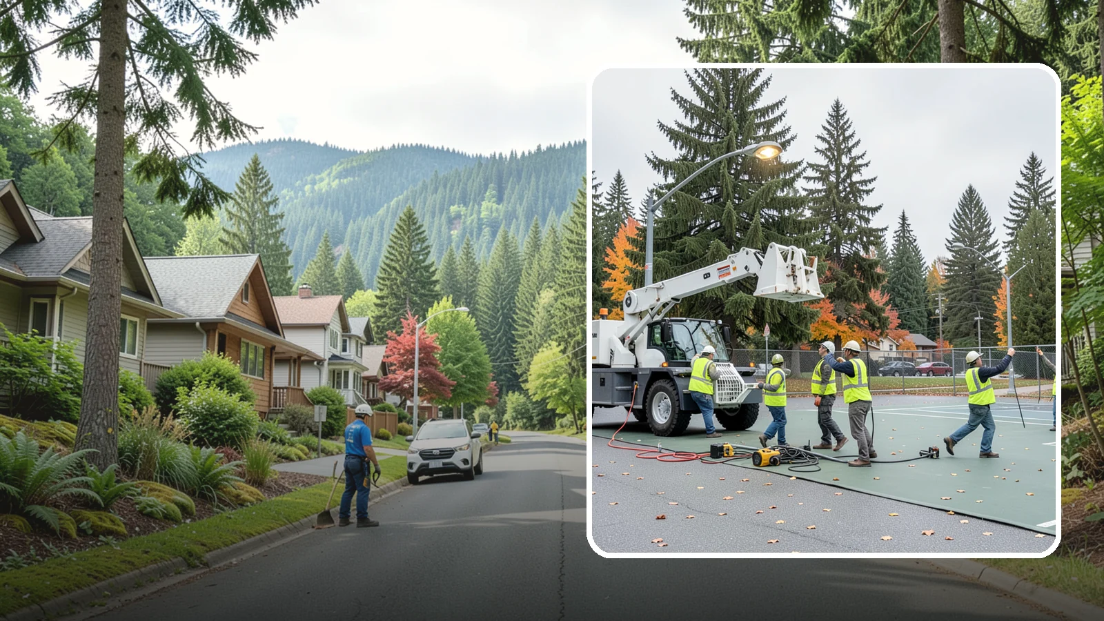 Court Lighting Installation in Darrington, Snohomish County, WA - LED court lighting installation that extends usable hours on public tennis, pickleball, and basketball courts.