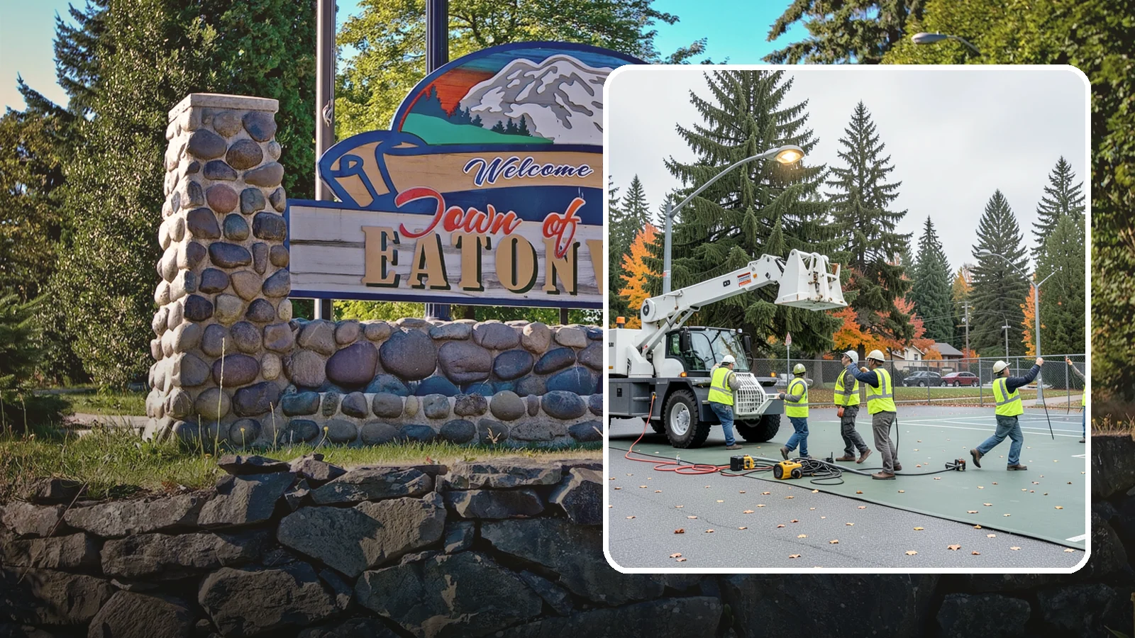 Court Lighting Installation in Eatonville, Pierce County, WA - LED court lighting installation that extends usable hours on public tennis, pickleball, and basketball courts.