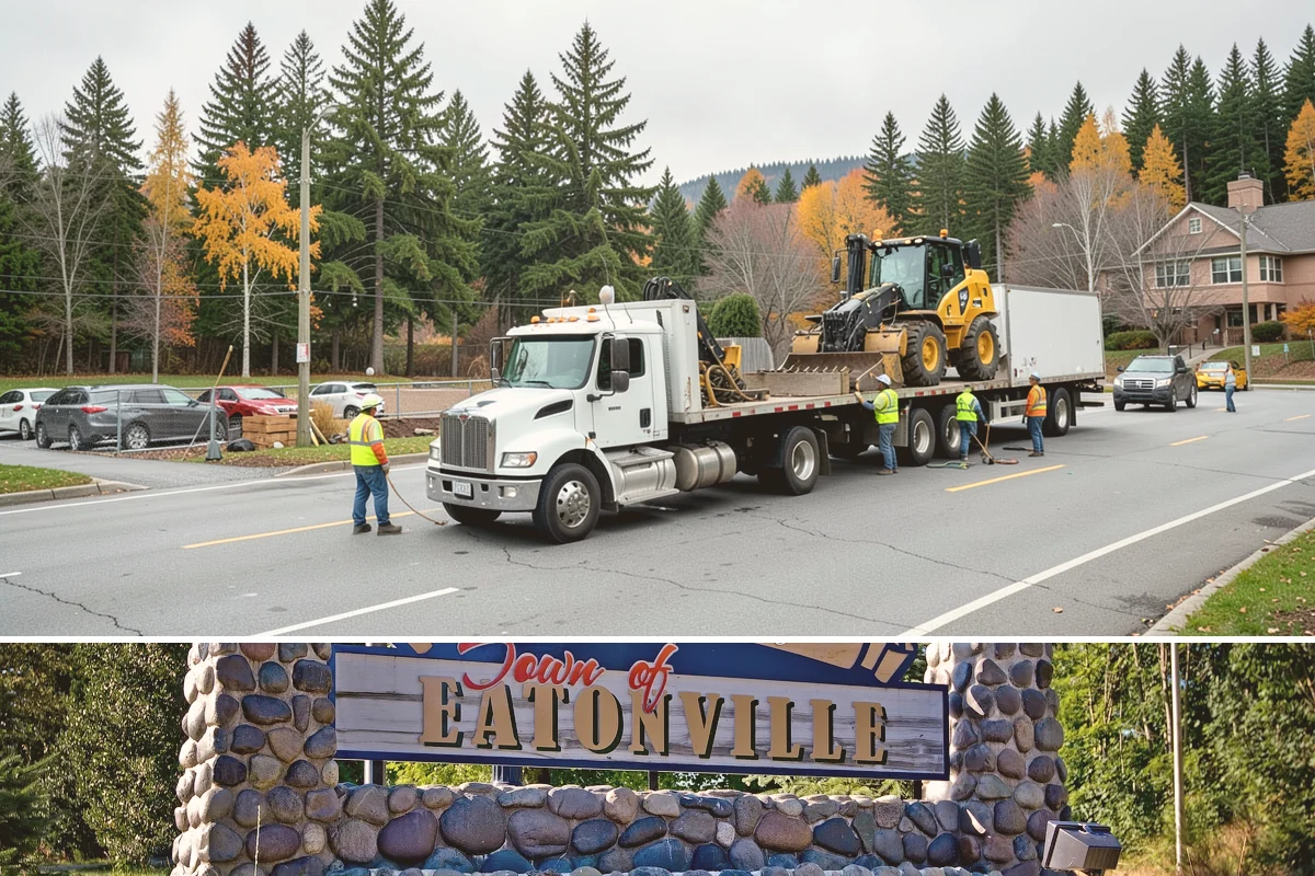 Court Lighting Installation in Eatonville, Pierce County, WA - Dry summer and early-fall conditions ease trenching and foundation work for new lighting.