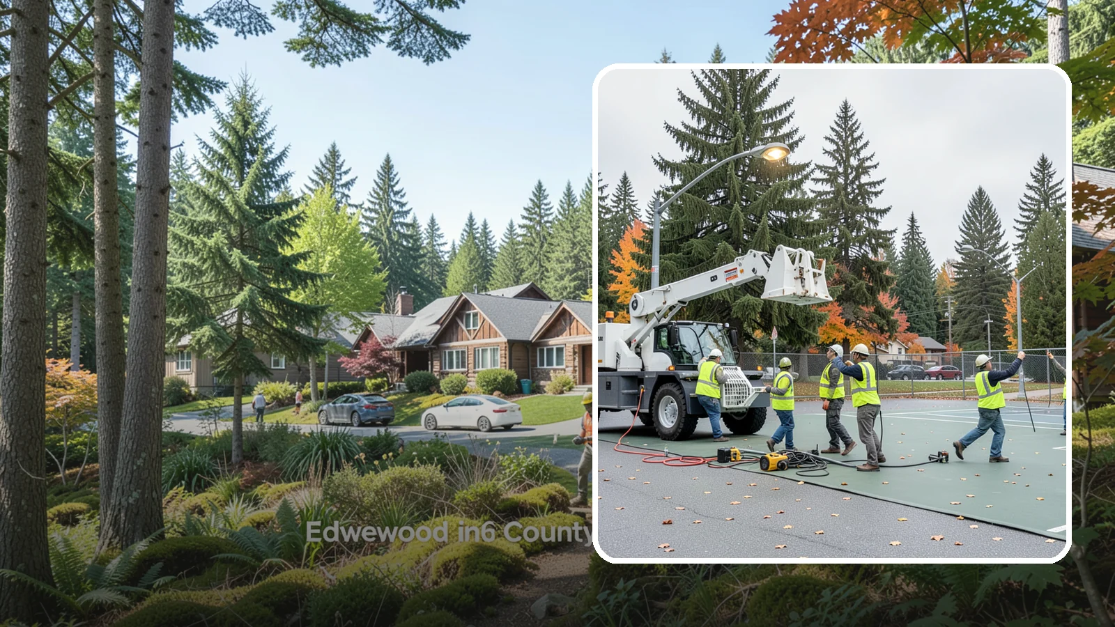 Court Lighting Installation in Edgewood, Pierce County, WA - LED court lighting installation that extends usable hours on public tennis, pickleball, and basketball courts.