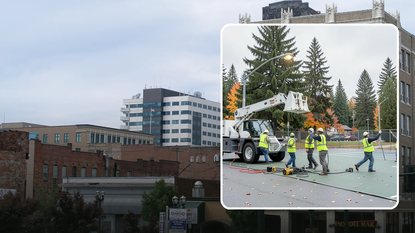Court Lighting Installation in Everett, Snohomish County, WA - LED court lighting installation that extends usable hours on public tennis, pickleball, and basketball courts.