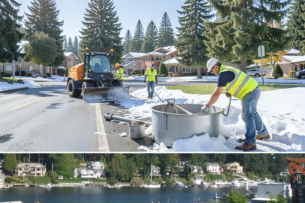Court Lighting Installation in Gig Harbor, Pierce County, WA - Dry summer and early-fall conditions ease trenching and foundation work for new lighting.