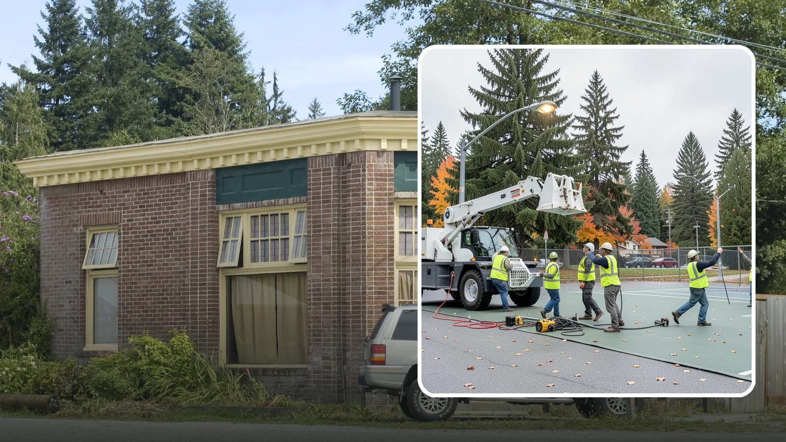 Court Lighting Installation in Hamilton, Skagit County, WA - LED court lighting installation that extends usable hours on public tennis, pickleball, and basketball courts.