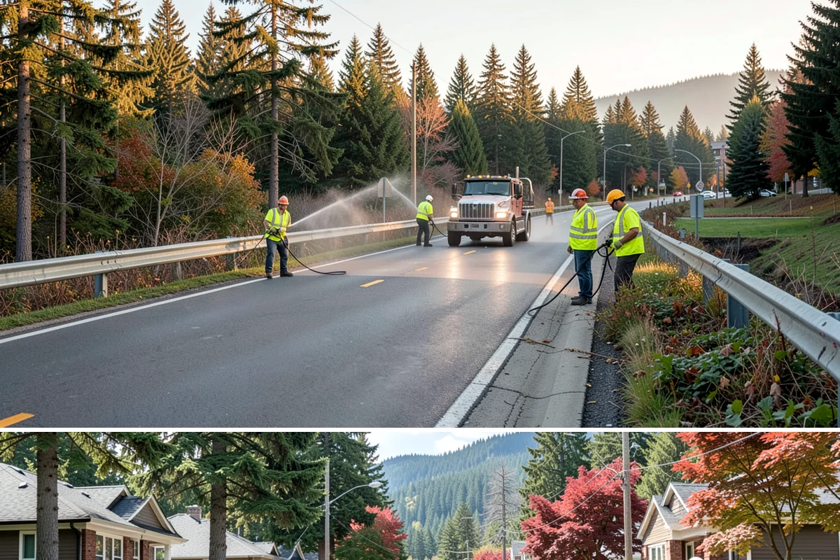 Court Lighting Installation in Hunts Point, King County, WA - Dry summer and early-fall conditions ease trenching and foundation work for new lighting.