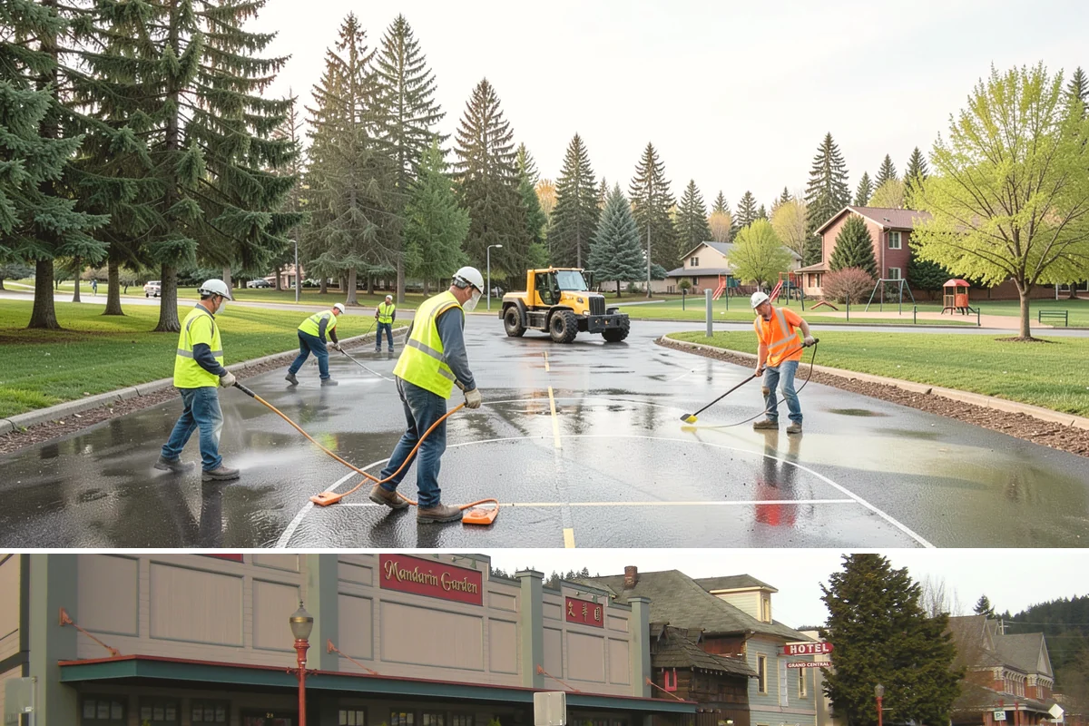Court Lighting Installation in Issaquah, King County, WA - Dry summer and early-fall conditions ease trenching and foundation work for new lighting.