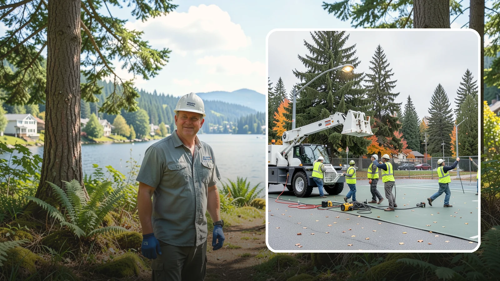 Court Lighting Installation in Milton, King County, WA - LED court lighting installation that extends usable hours on public tennis, pickleball, and basketball courts.
