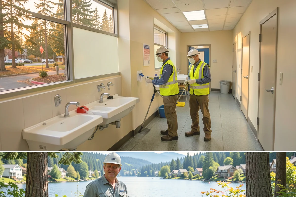 Court Lighting Installation in Milton, King County, WA - Dry summer and early-fall conditions ease trenching and foundation work for new lighting.