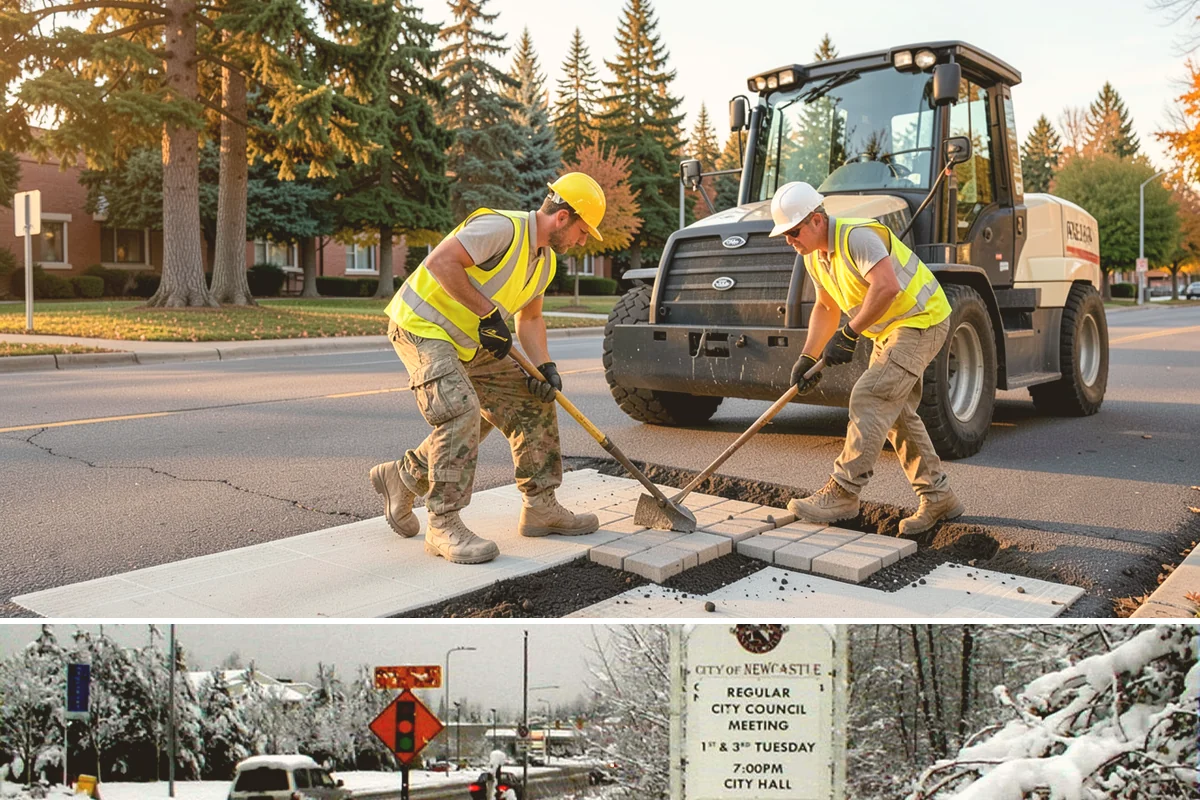Court Lighting Installation in Newcastle, King County, WA - Dry summer and early-fall conditions ease trenching and foundation work for new lighting.