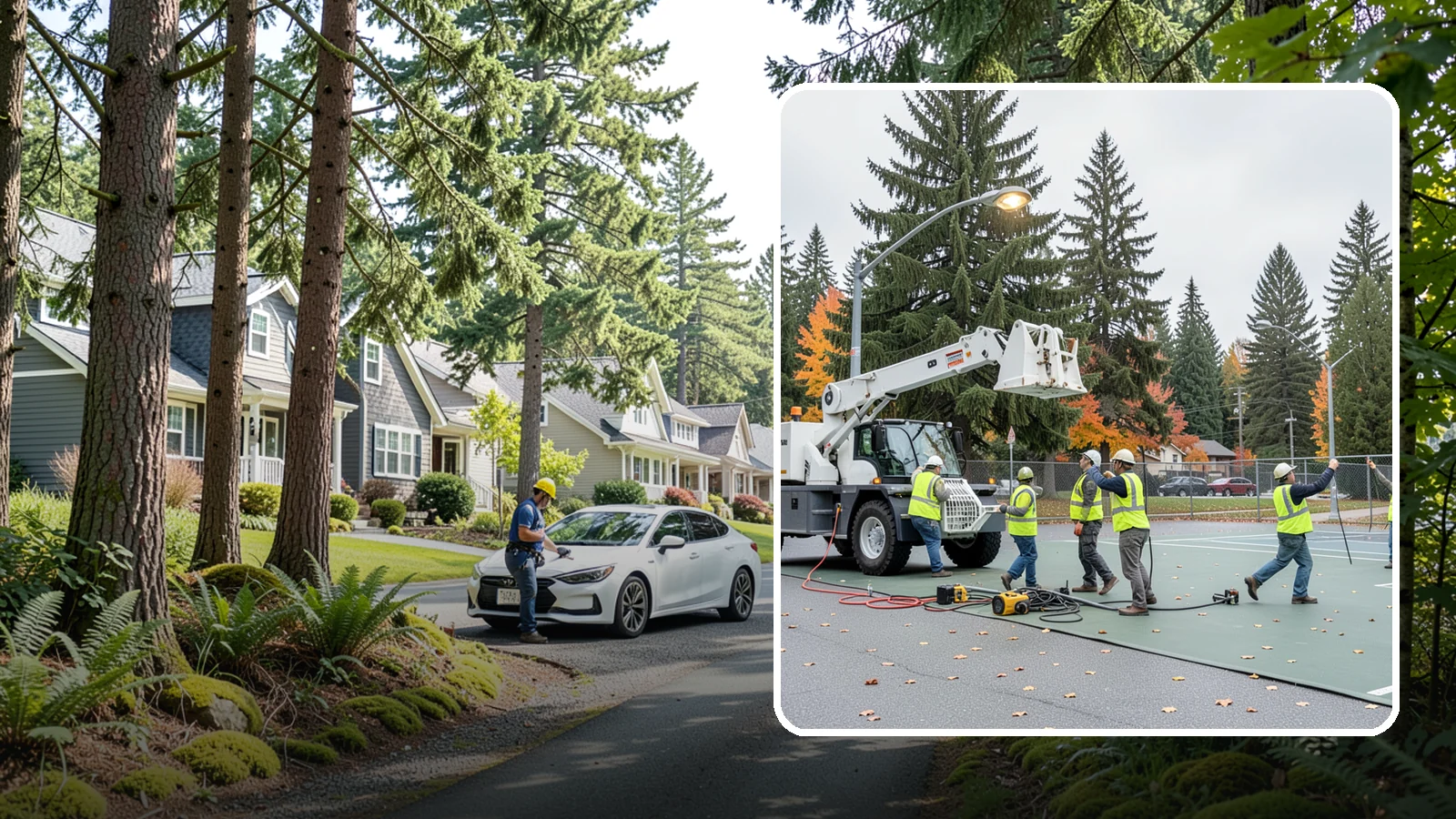 Court Lighting Installation in Normandy Park, King County, WA - LED court lighting installation that extends usable hours on public tennis, pickleball, and basketball courts.