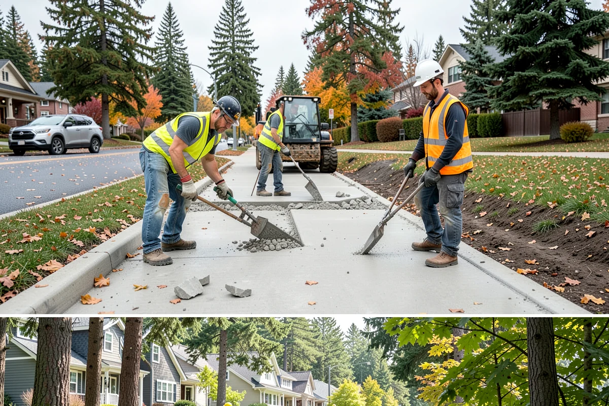 Court Lighting Installation in Normandy Park, King County, WA - Dry summer and early-fall conditions ease trenching and foundation work for new lighting.