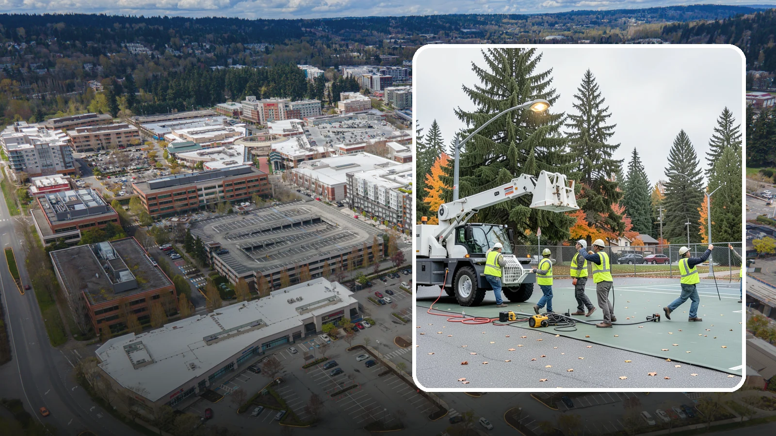 Court Lighting Installation in Redmond, King County, WA - LED court lighting installation that extends usable hours on public tennis, pickleball, and basketball courts.