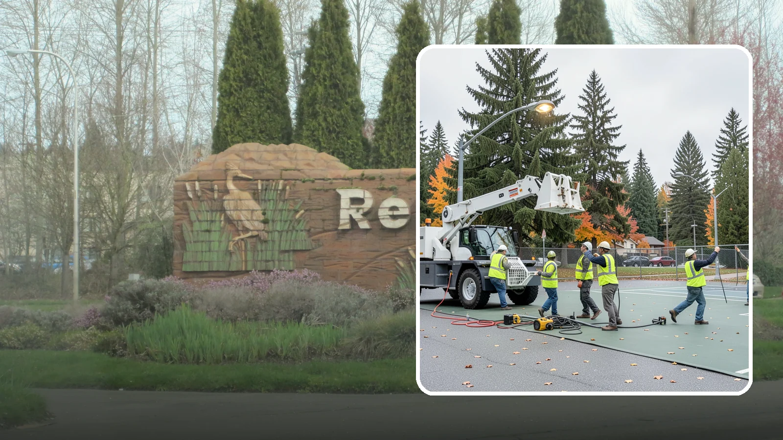 Court Lighting Installation in Renton, King County, WA - LED court lighting installation that extends usable hours on public tennis, pickleball, and basketball courts.
