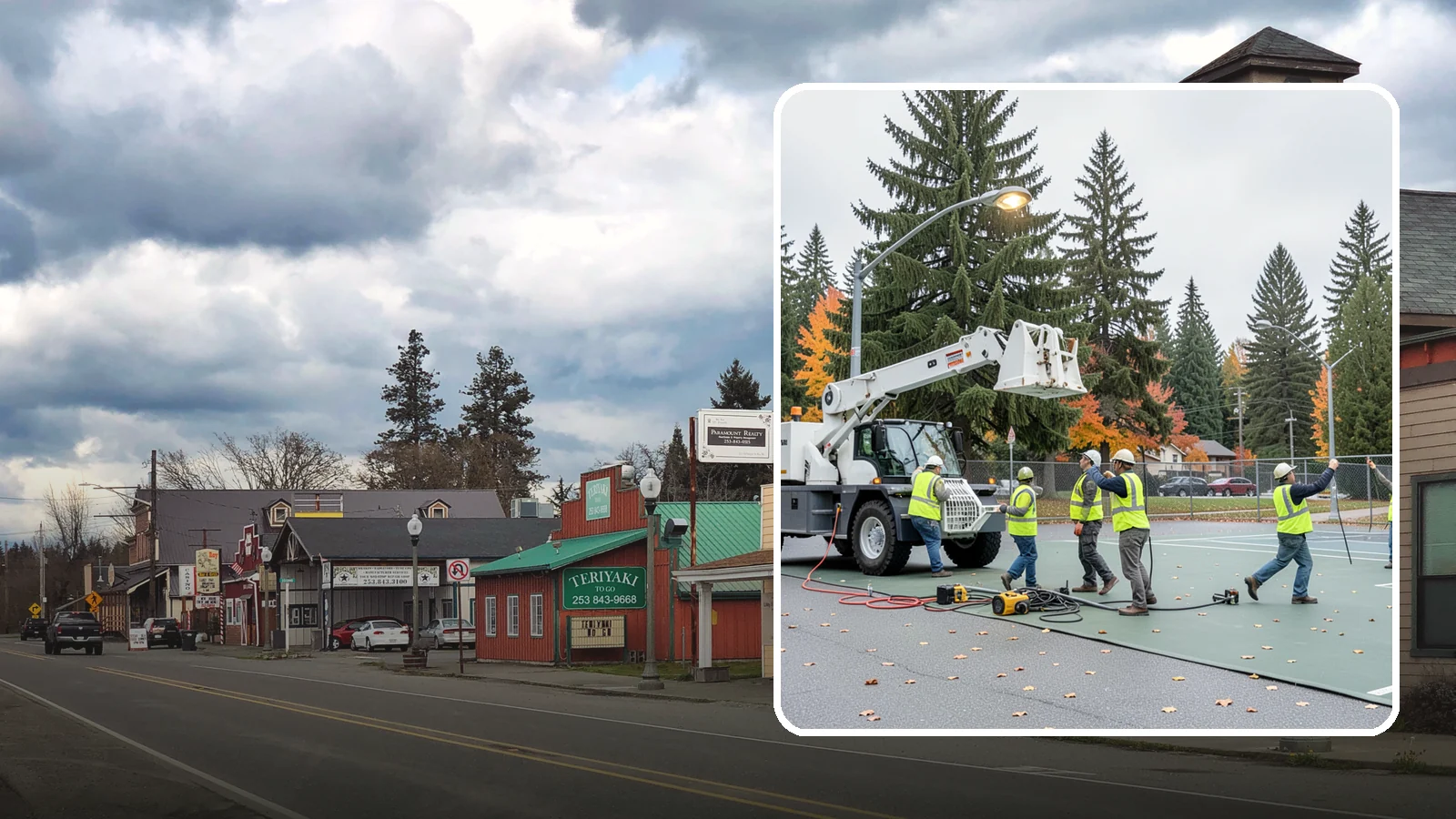 Court Lighting Installation in Roy, Pierce County, WA - LED court lighting installation that extends usable hours on public tennis, pickleball, and basketball courts.
