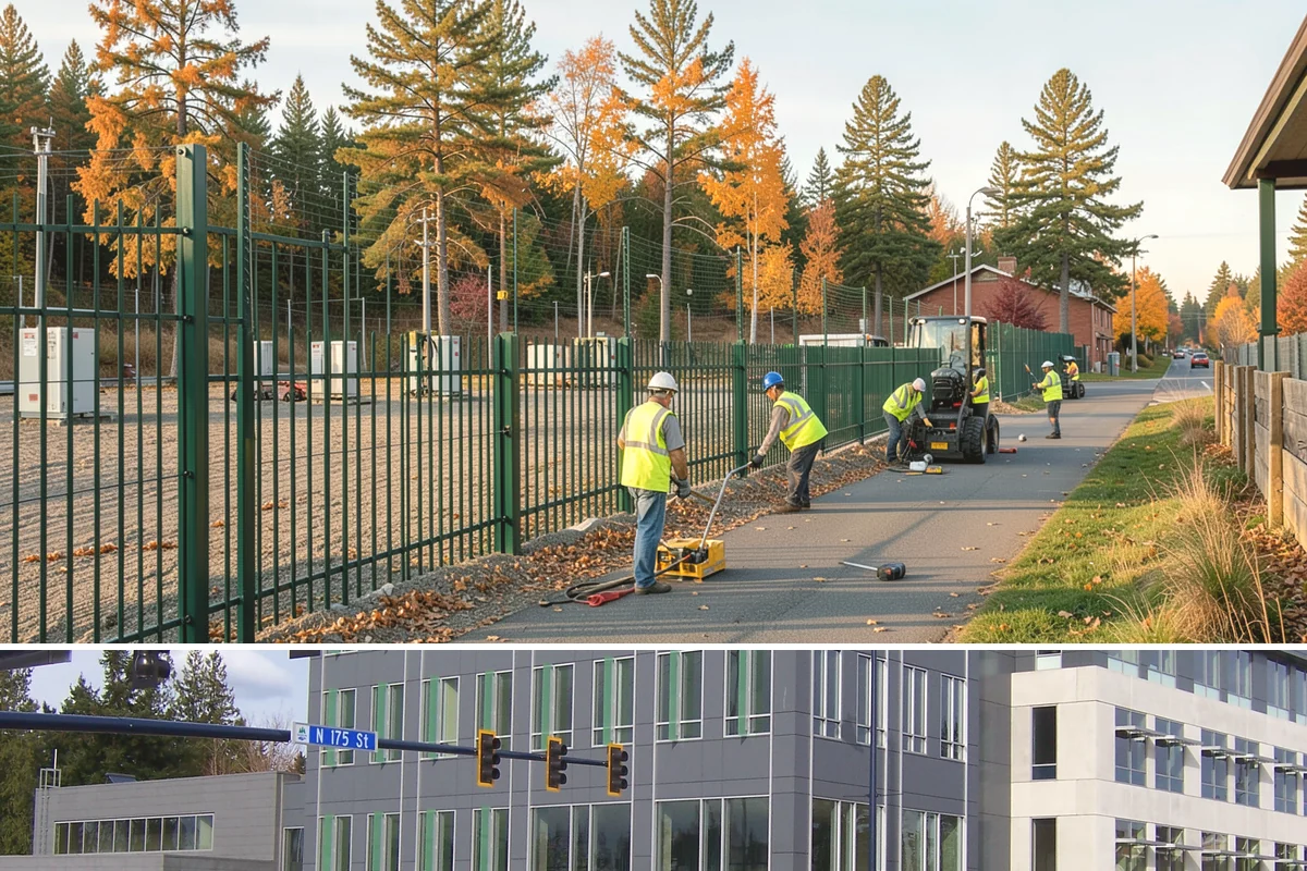 Court Lighting Installation in Shoreline, King County, WA - Dry summer and early-fall conditions ease trenching and foundation work for new lighting.