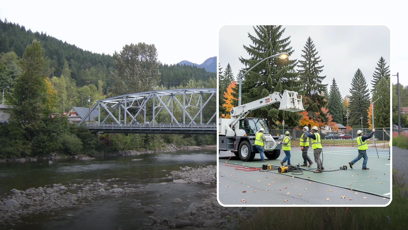 Court Lighting Installation in Skykomish, King County, WA - LED court lighting installation that extends usable hours on public tennis, pickleball, and basketball courts.