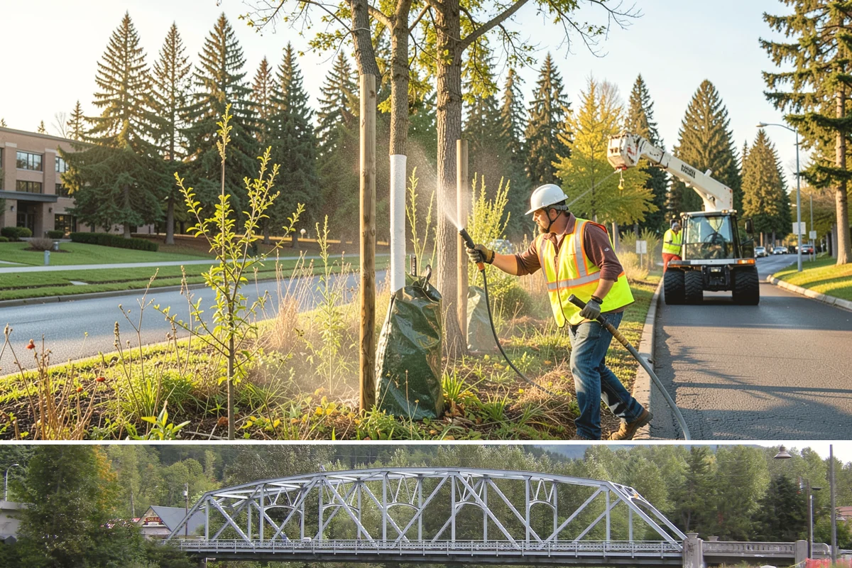 Court Lighting Installation in Skykomish, King County, WA - Dry summer and early-fall conditions ease trenching and foundation work for new lighting.