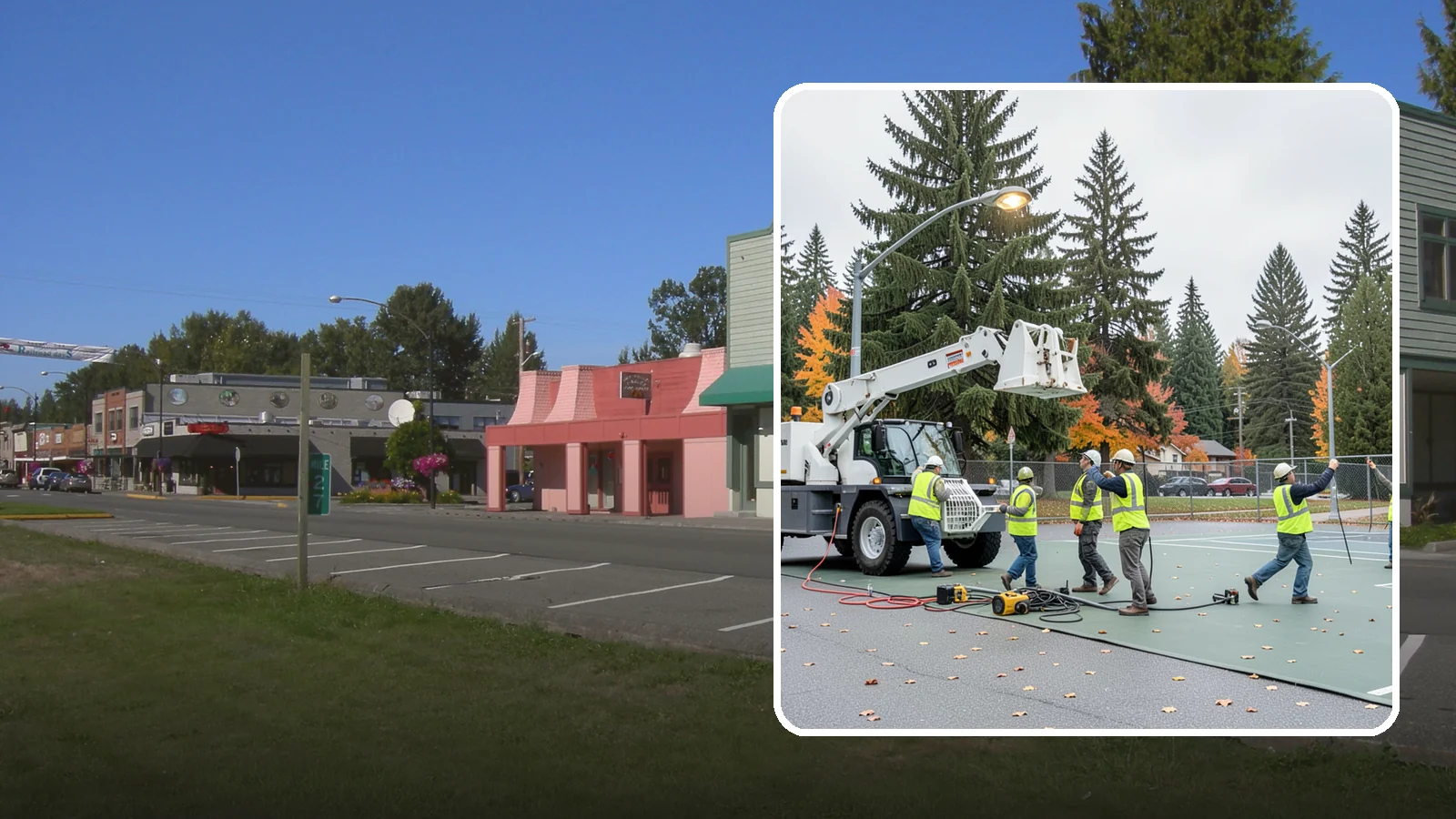 Court Lighting Installation in Snoqualmie, King County, WA - LED court lighting installation that extends usable hours on public tennis, pickleball, and basketball courts.