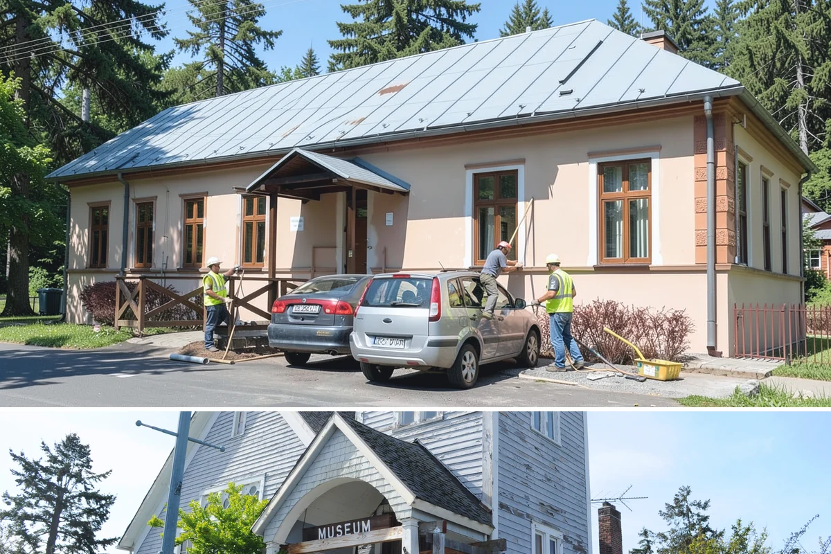 Court Lighting Installation in Steilacoom, Pierce County, WA - Dry summer and early-fall conditions ease trenching and foundation work for new lighting.