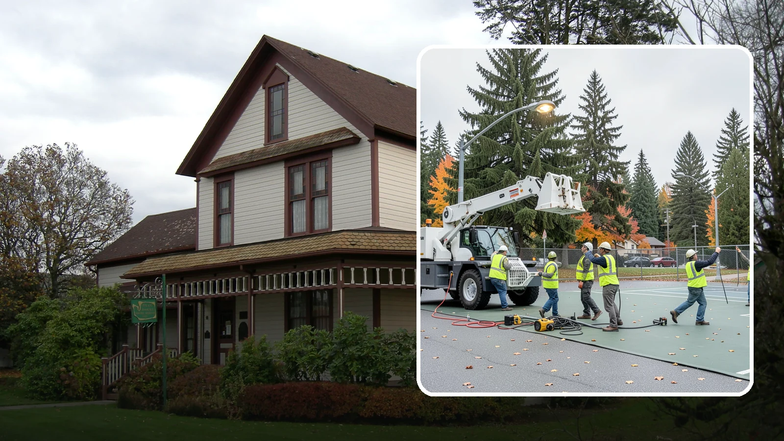 Court Lighting Installation in Sumner, Pierce County, WA - LED court lighting installation that extends usable hours on public tennis, pickleball, and basketball courts.