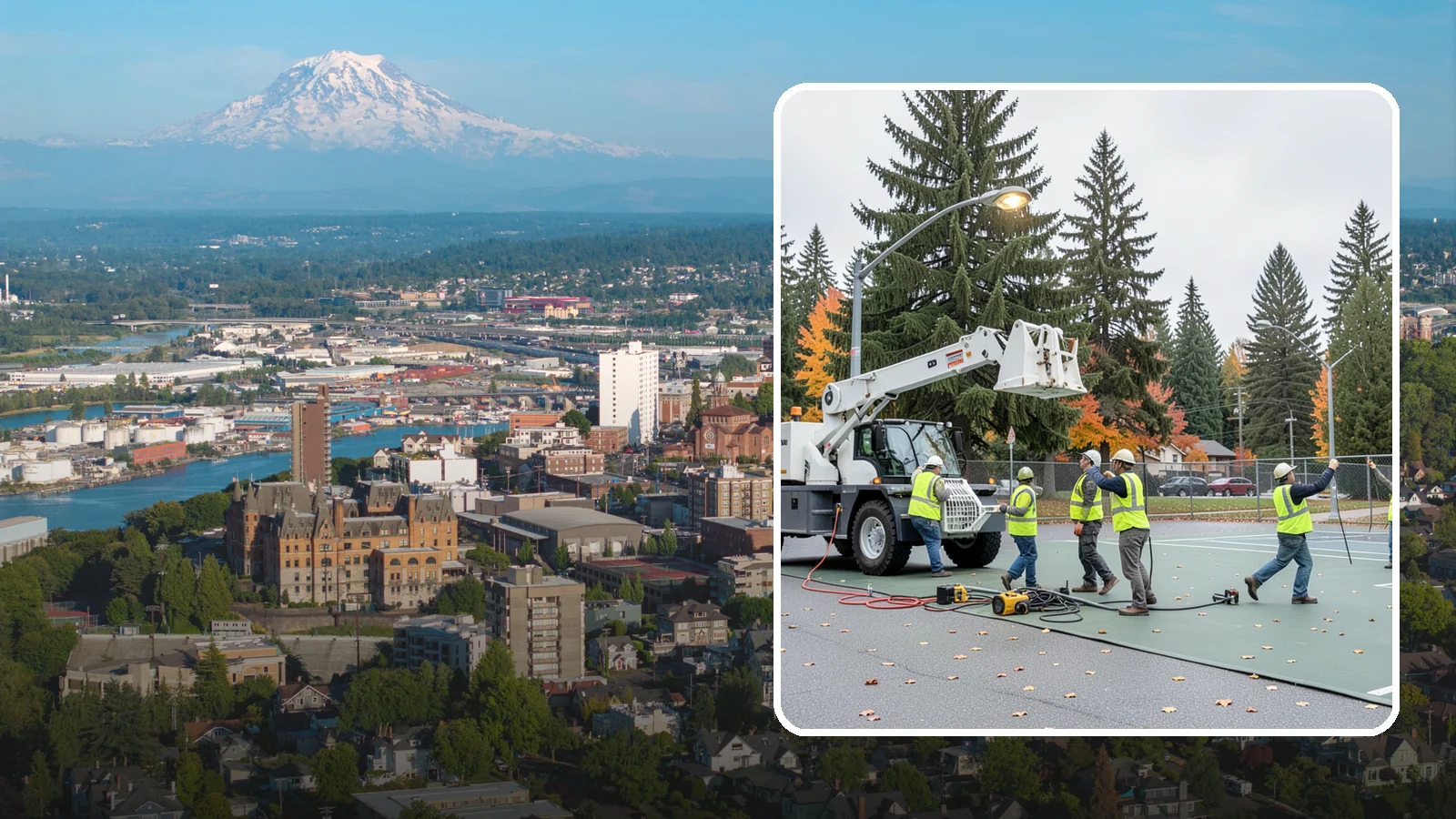 Court Lighting Installation in Tacoma, Pierce County, WA - LED court lighting installation that extends usable hours on public tennis, pickleball, and basketball courts.