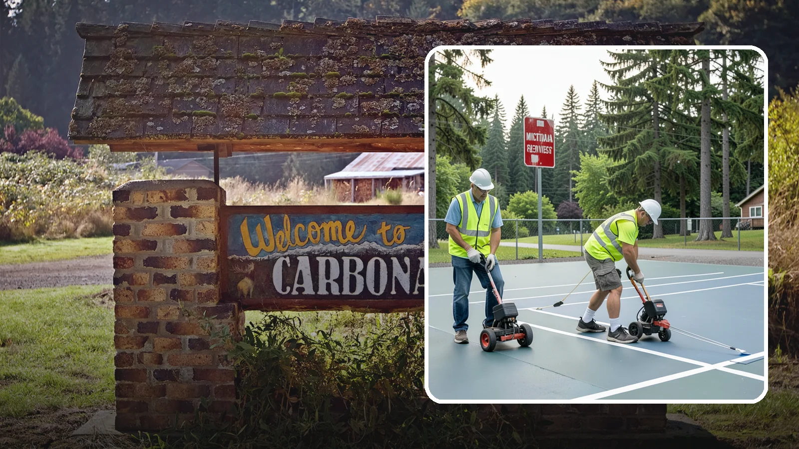 Court Line Striping in Carbonado, Pierce County, WA - Precision line striping that lays out regulation play boundaries on public tennis, basketball, and multi-use courts.